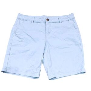 a.n.a Size 8 Light Blue Mid-Rise Twill Bermuda 9” Inseam Shorts NWOT